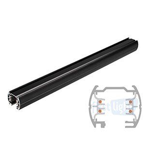 Ivela 3 Phasen Aufbauschiene rund schwarz